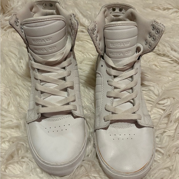 Supra Muska 001 Skytop White Leather High Top Sneakers Men's Size 9 - Picture 3 of 9